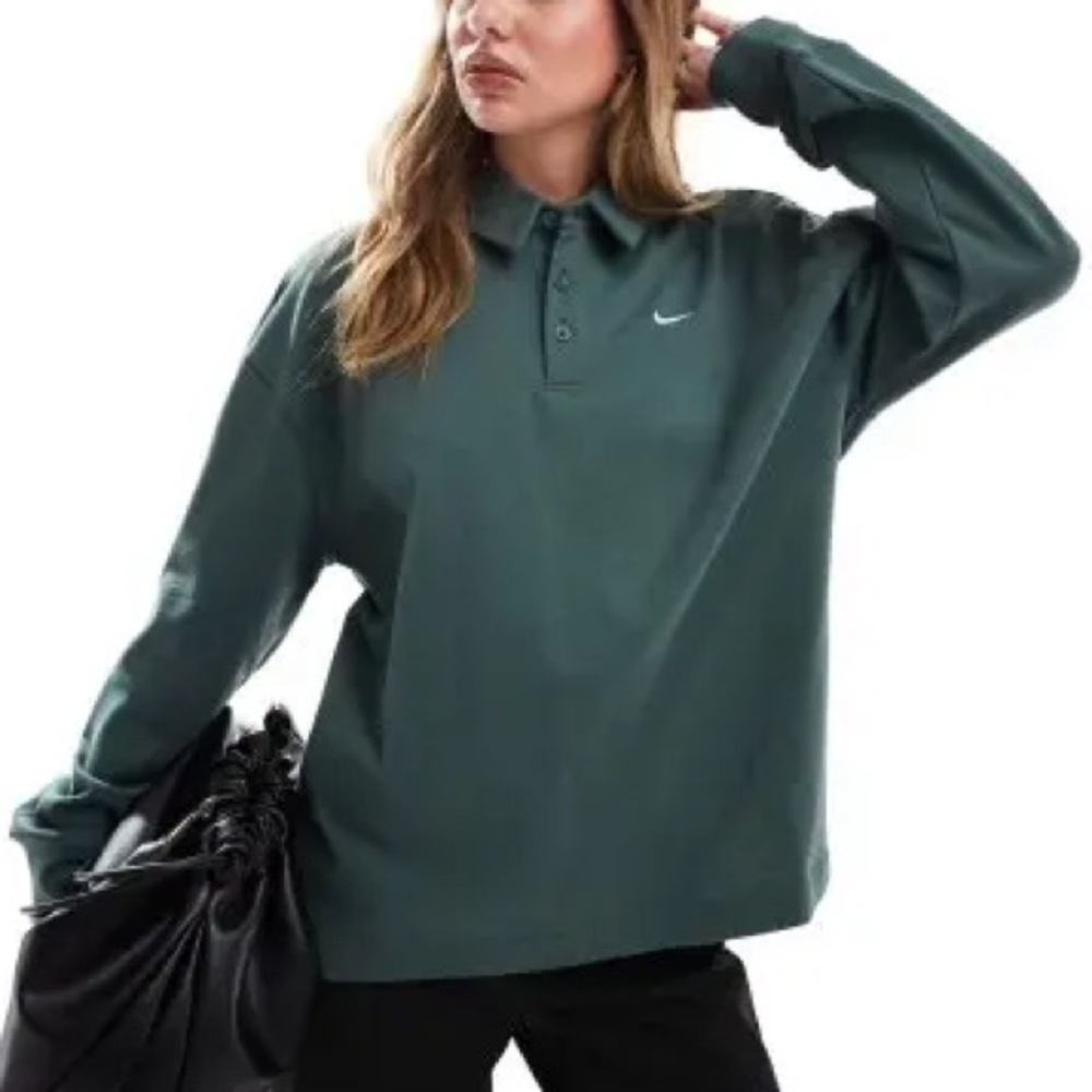 Nike Essential Oversized Long Sleeve Polo : Small